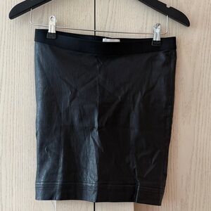 Helmut Lang Black Leather Mini Skirt